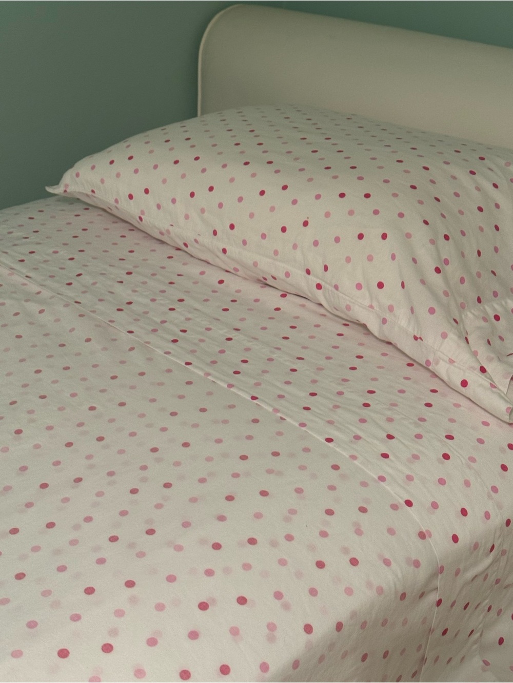 Pink Polka Dot Sheet Set Size Twin - Picture 3 of 6